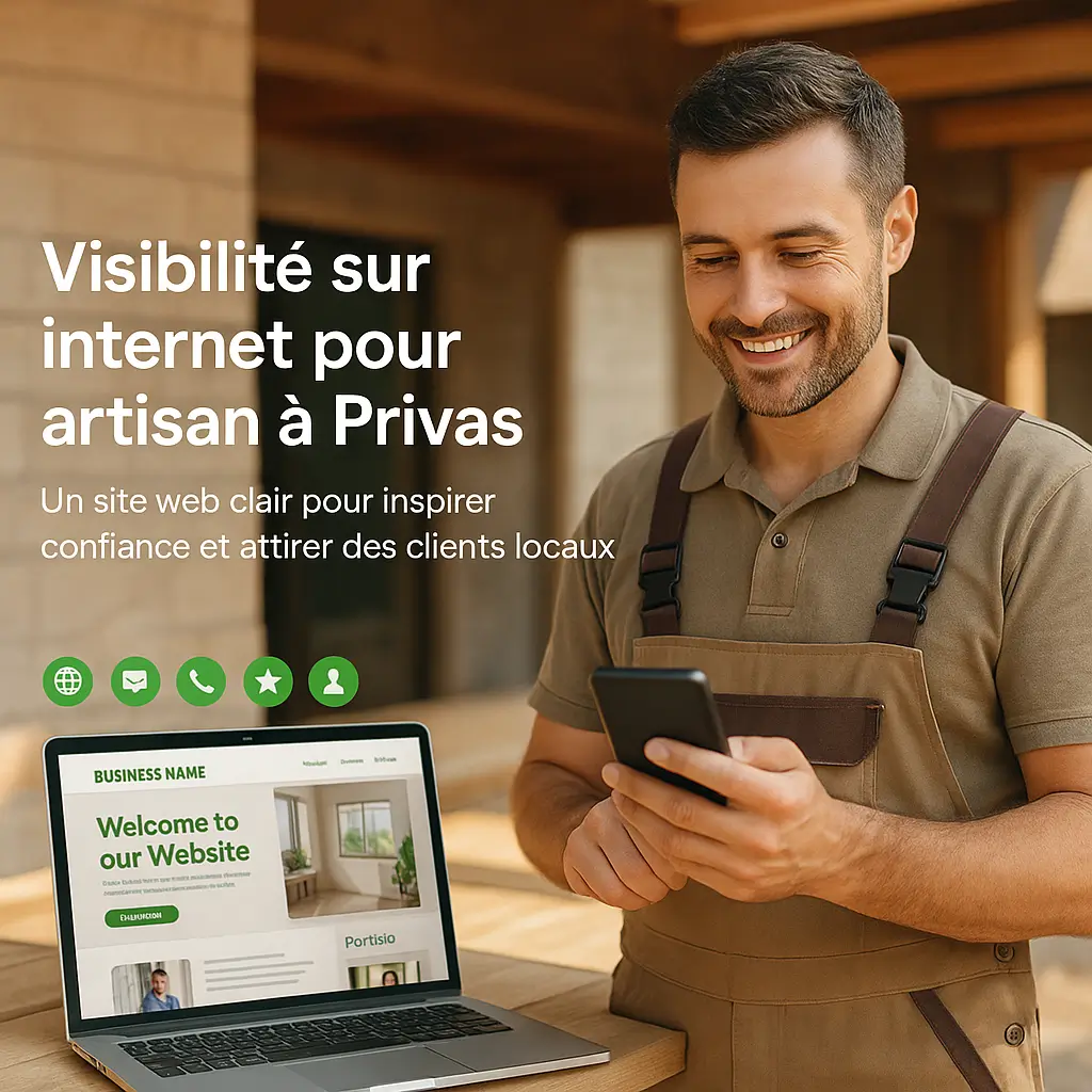 Visibilit&eacute; sur internet pour artisan &agrave; privas avec site web professionnel cr&eacute;&eacute; par izii