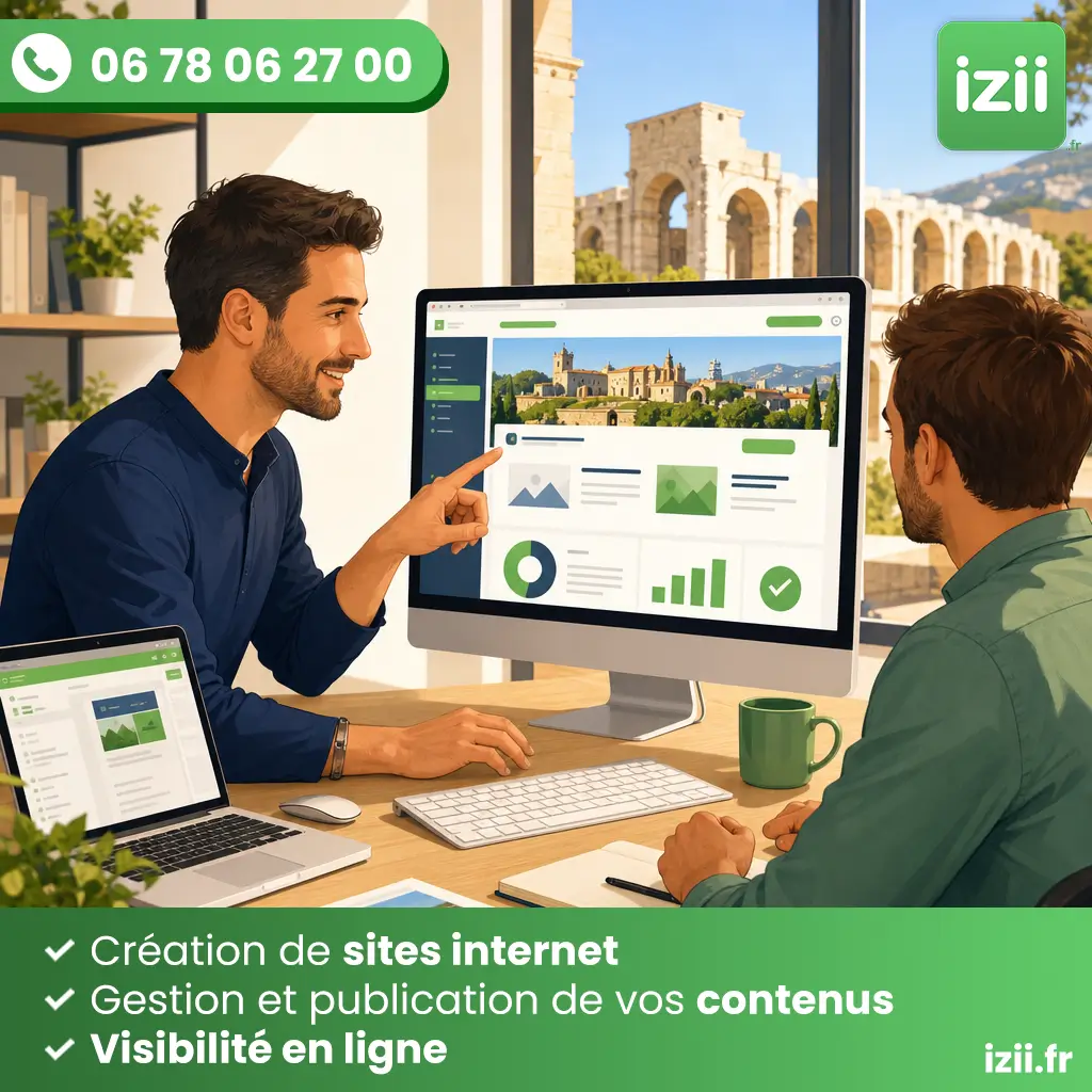 Contenu web pour entreprise &agrave; orange dans le vaucluse avec accompagnement izii