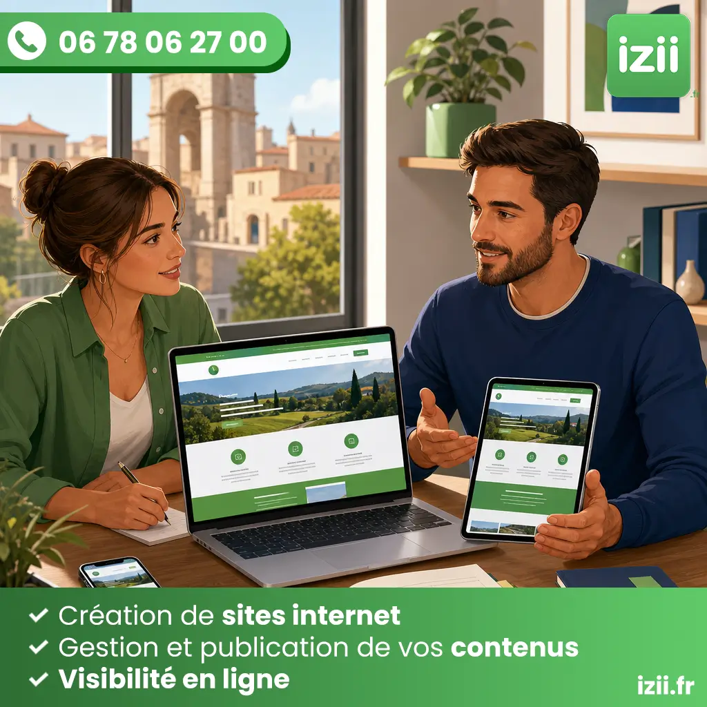 Interface de site internet optimis&eacute;e pour une entreprise &agrave; orange