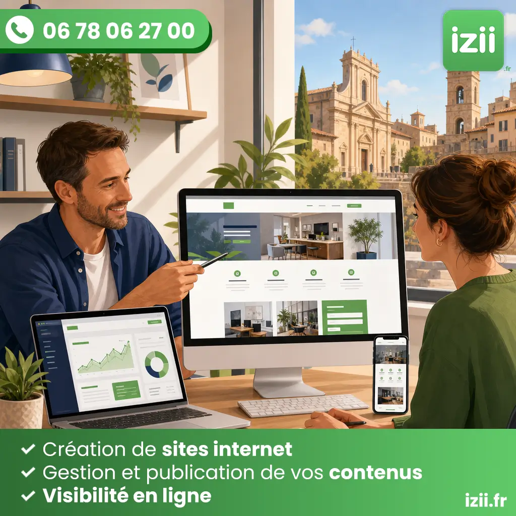 Site wordpress professionnel &agrave; orange con&ccedil;u par izii pour une entreprise locale