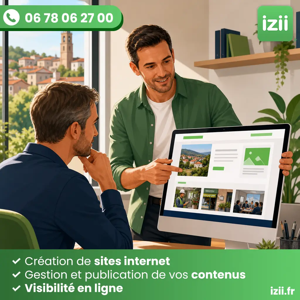 Actualit&eacute;s de site internet &agrave; annonay pour entreprise locale accompagn&eacute;e par izii