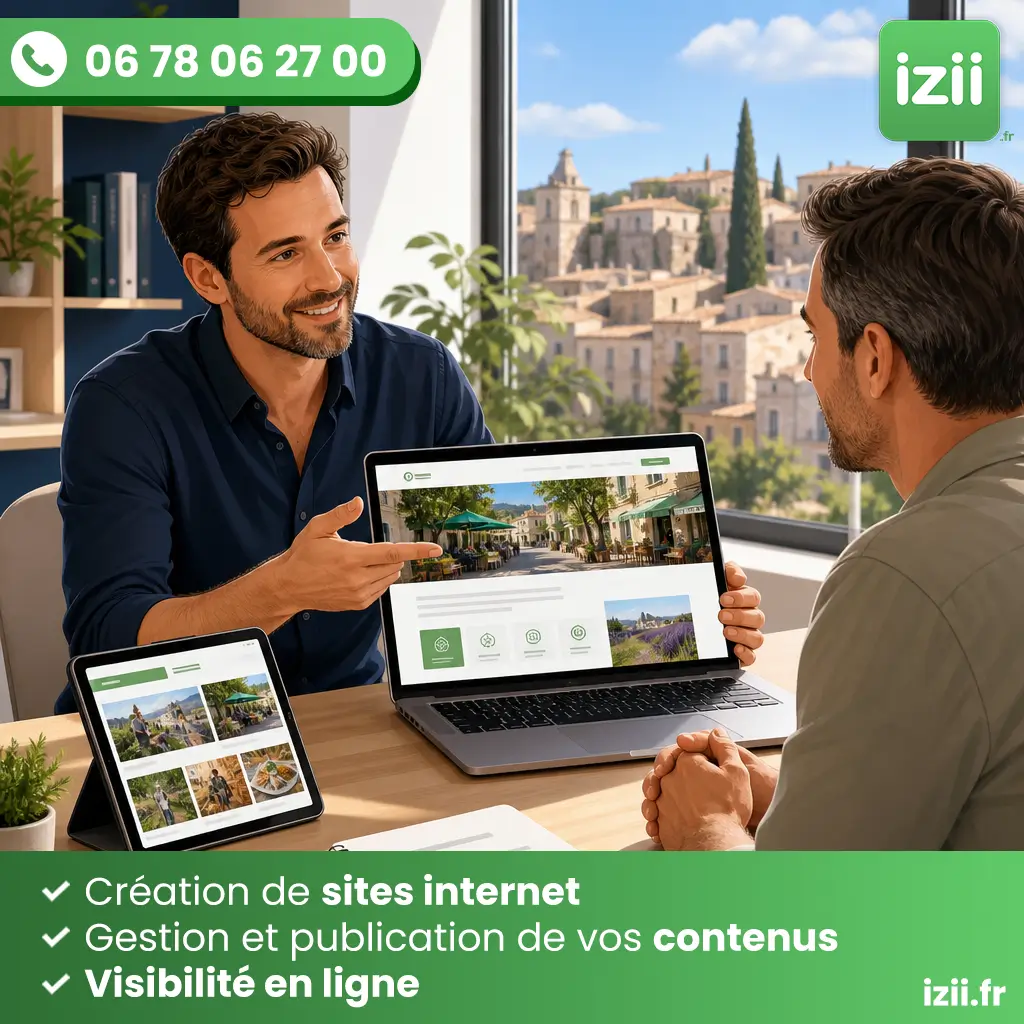 Communication web saisonni&egrave;re pour entreprise &agrave; saint-r&eacute;my-de-provence avec izii