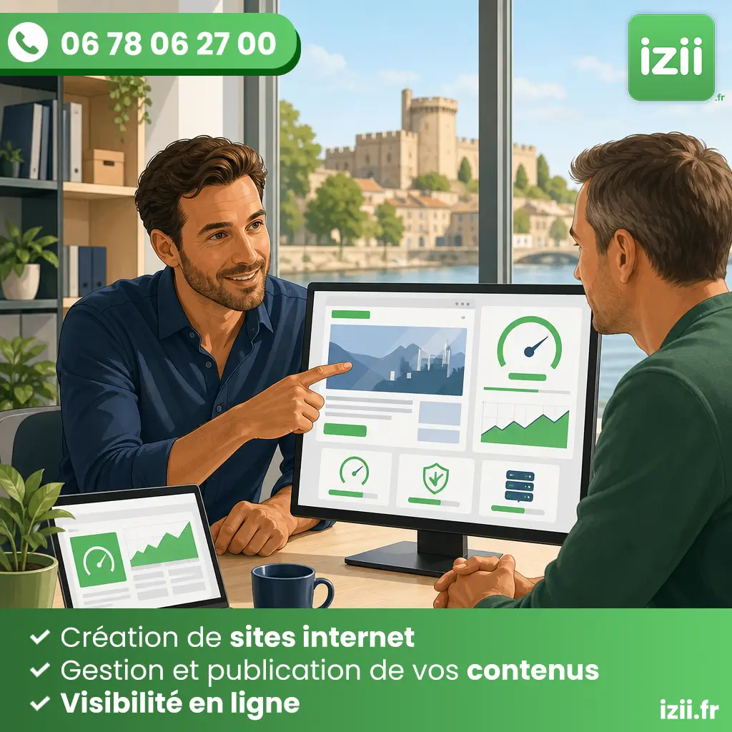 Vitesse site internet &agrave; tarascon pour une entreprise locale accompagn&eacute;e par izii
