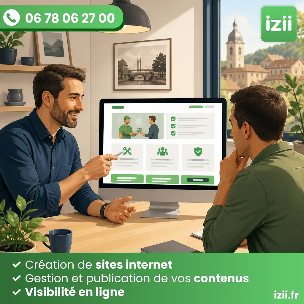 Page services site internet &agrave; guilherand-granges pour entreprise locale accompagn&eacute;e par izii
