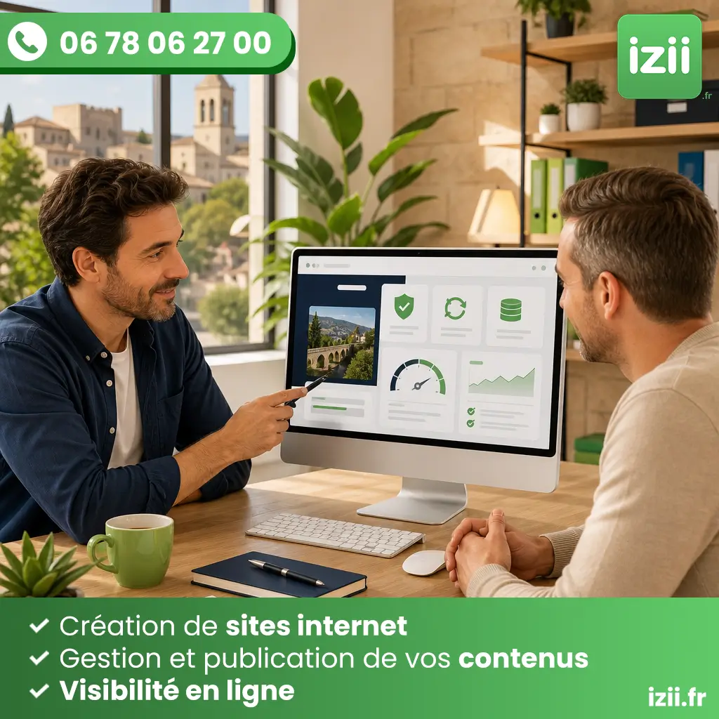 Maintenance site internet uz&egrave;s par izii pour entreprise locale
