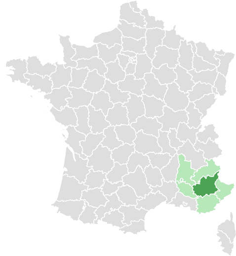Carte de France : Alpes-de-Haute-Provence et départements limitrophes