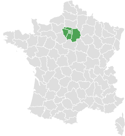Carte de France : Essonne et départements limitrophes
