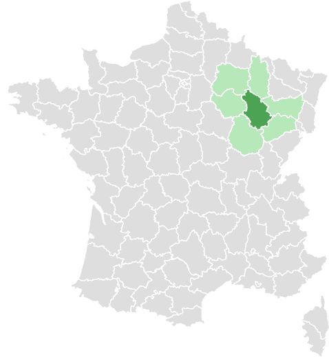 Carte de France : Haute-Marne et départements limitrophes