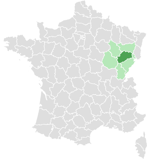 Carte de France : Haute-Saône et départements limitrophes