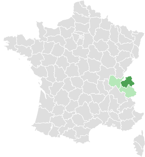 Carte de France : Haute-Savoie et départements limitrophes