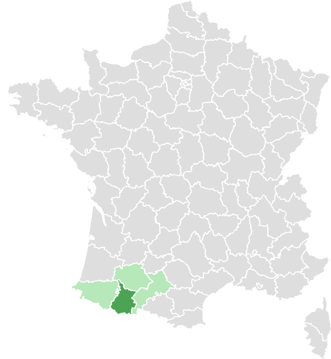 Carte de France : Hautes-Pyrénées et départements limitrophes