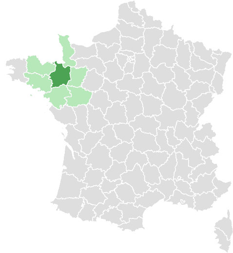 Carte de France : Ille-et-Vilaine et départements limitrophes