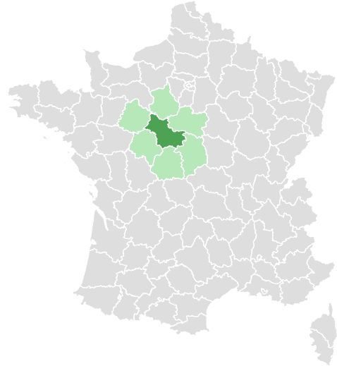 Carte de France : Loir-et-Cher et départements limitrophes