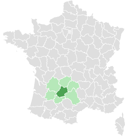Carte de France : Lot et départements limitrophes