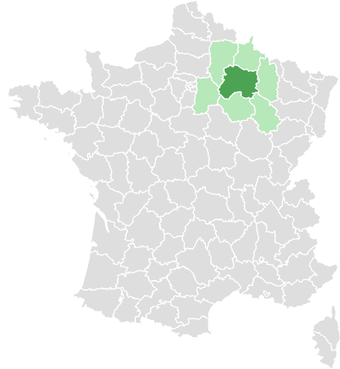 Carte de France : Marne et départements limitrophes