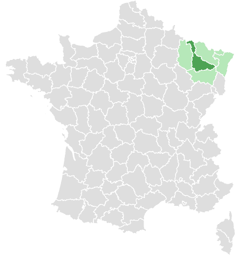 Carte de France : Meurthe-et-Moselle et départements limitrophes