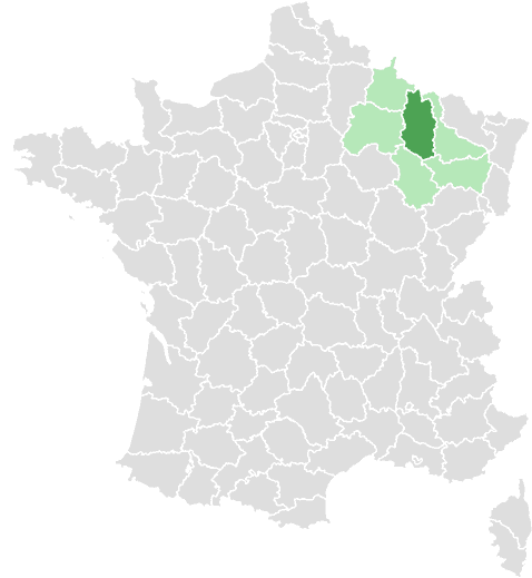 Carte de France : Meuse et départements limitrophes