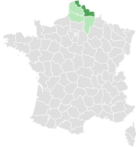 Carte de France : Nord et départements limitrophes