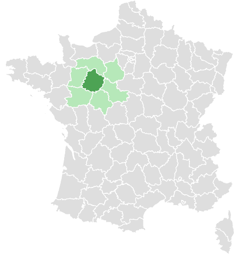 Carte de France : Sarthe et départements limitrophes