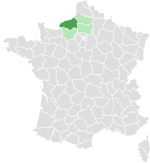 Carte de France : Seine-Maritime et départements limitrophes