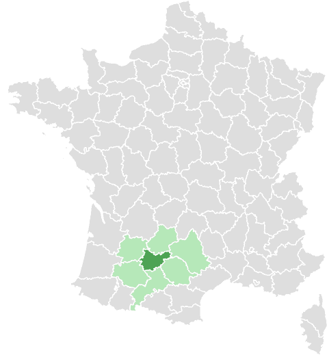 Carte de France : Tarn-et-Garonne et départements limitrophes