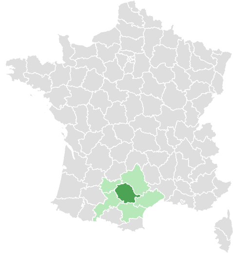 Carte de France : Tarn et départements limitrophes